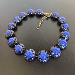 J. Crew cobalt blue cabochon statement (bib) necklace